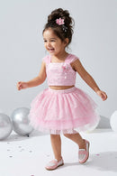 Pink Sparkle Tulle Top and Skirt Set TSSET40201