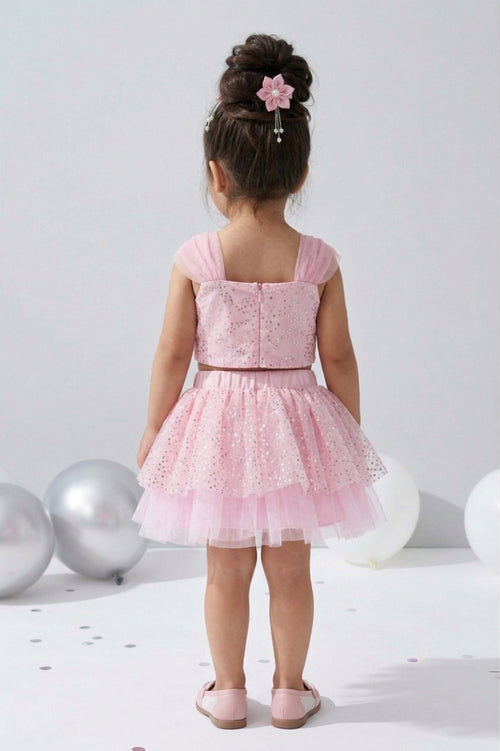 Pink Sparkle Tulle Top and Skirt Set TSSET40201