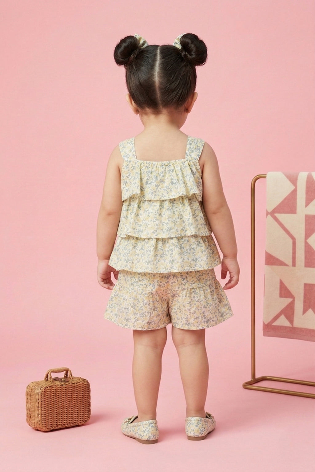 Floral Tiered Top & Shorts Co-ord Set TSSET40226