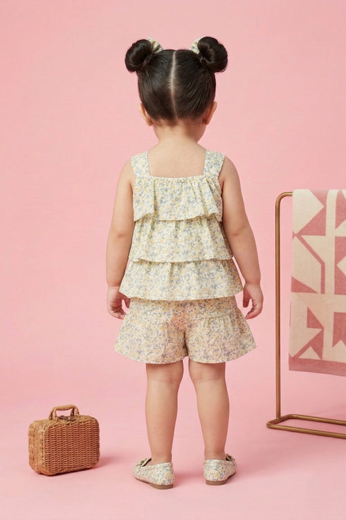 Floral Tiered Top & Shorts Co-ord Set TSSET40226