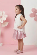 Sequin Pleated Top & Metallic Skirt Set TSSET40243