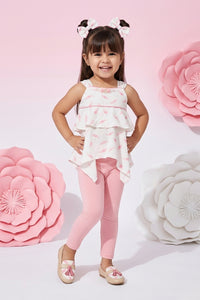 Layered Top & Pink Capri Set TSSET40245
