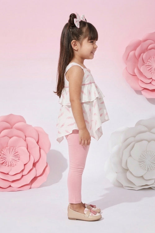 Layered Top & Pink Capri Set TSSET40245