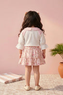 Pink Floral Skirt Set with Textured Top TSSET40330