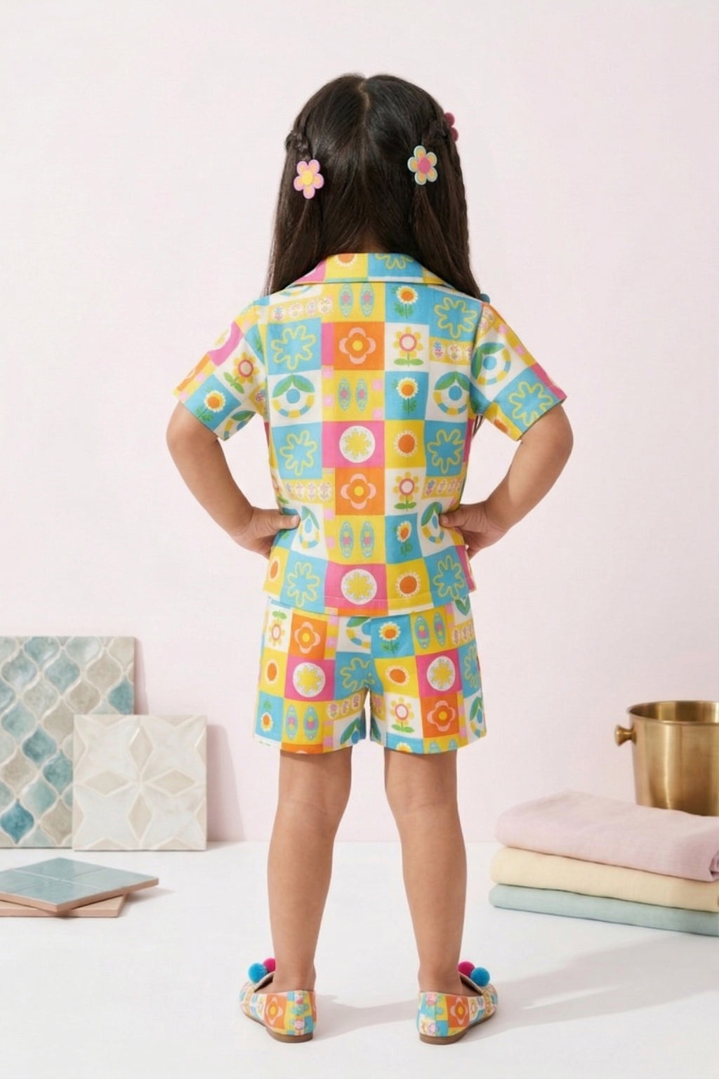 Retro Print Shirt & Shorts Co-ord Set TSSET40468