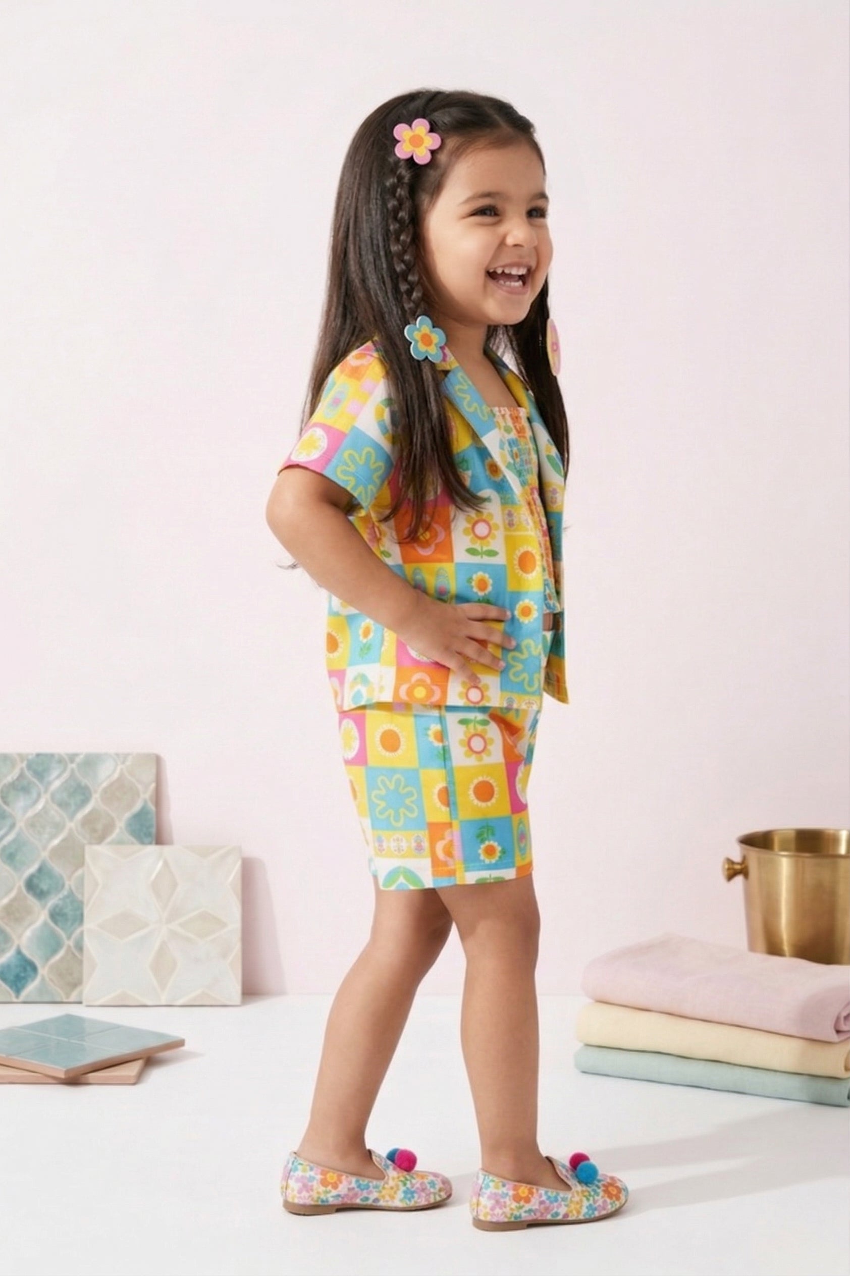 Retro Print Shirt & Shorts Co-ord Set TSSET40468