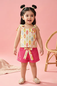 Lantern Print Top & Pink Shorts Co-ord Set TSSET40485