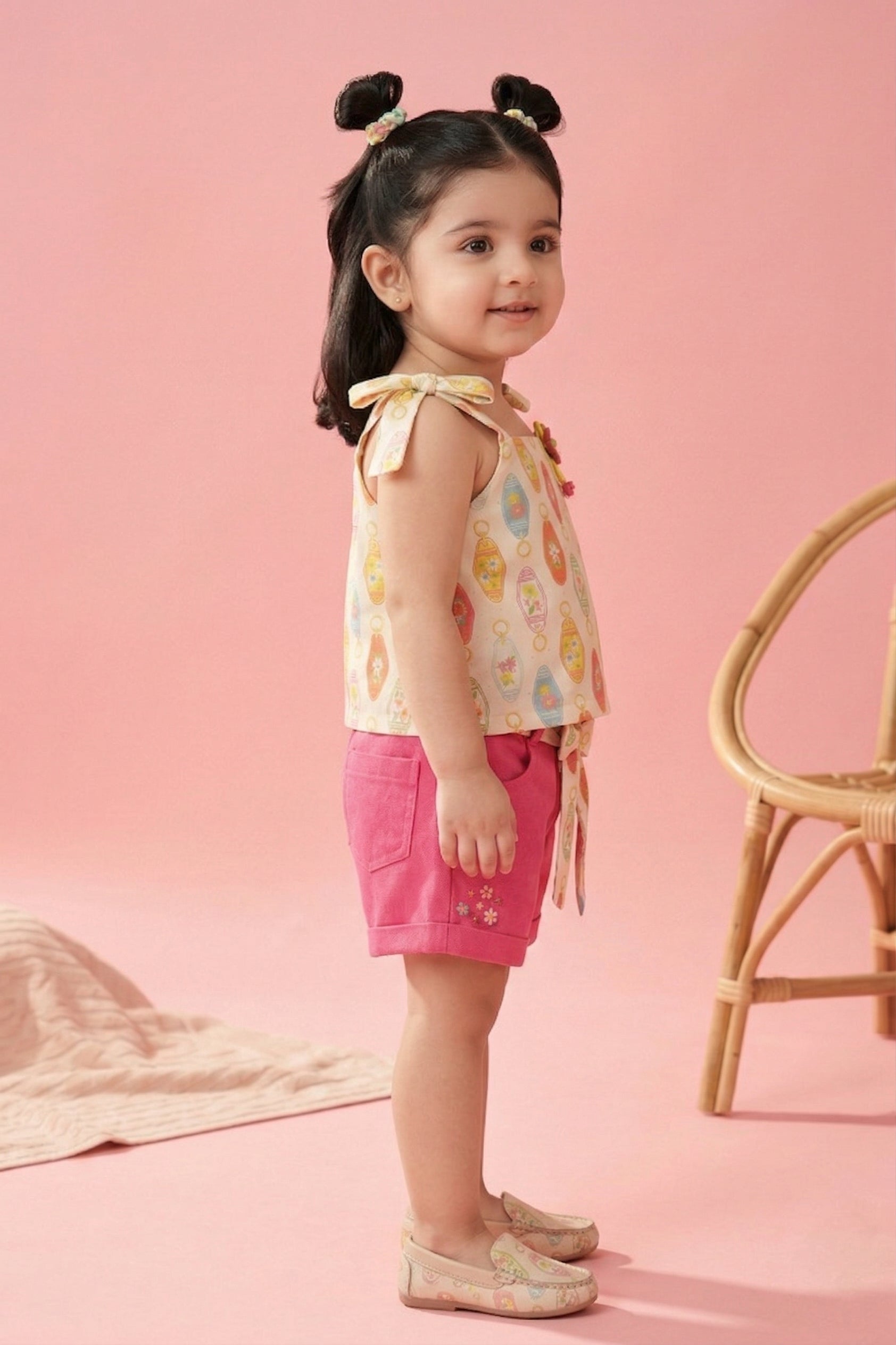 Lantern Print Top & Pink Shorts Co-ord Set TSSET40485