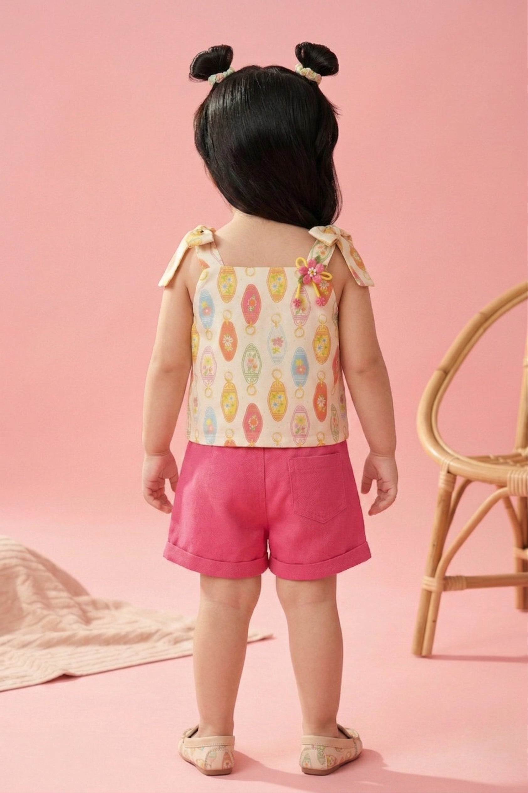 Lantern Print Top & Pink Shorts Co-ord Set TSSET40485