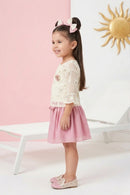 Lace Top & Pink Shimmer Skirt Set TSSET40531
