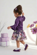 Plum Ruffle Top & Floral Skirt Set TSSET40535