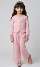 Barbie Light Pink Shimmer Jacket & Wide-Leg Pants Co-ord Set BASET580