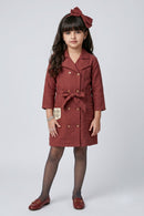 Brown Belted Trench Dress M2686