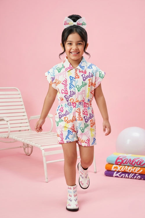 Barbie Multi-Colour Print Playsuit BAJP102