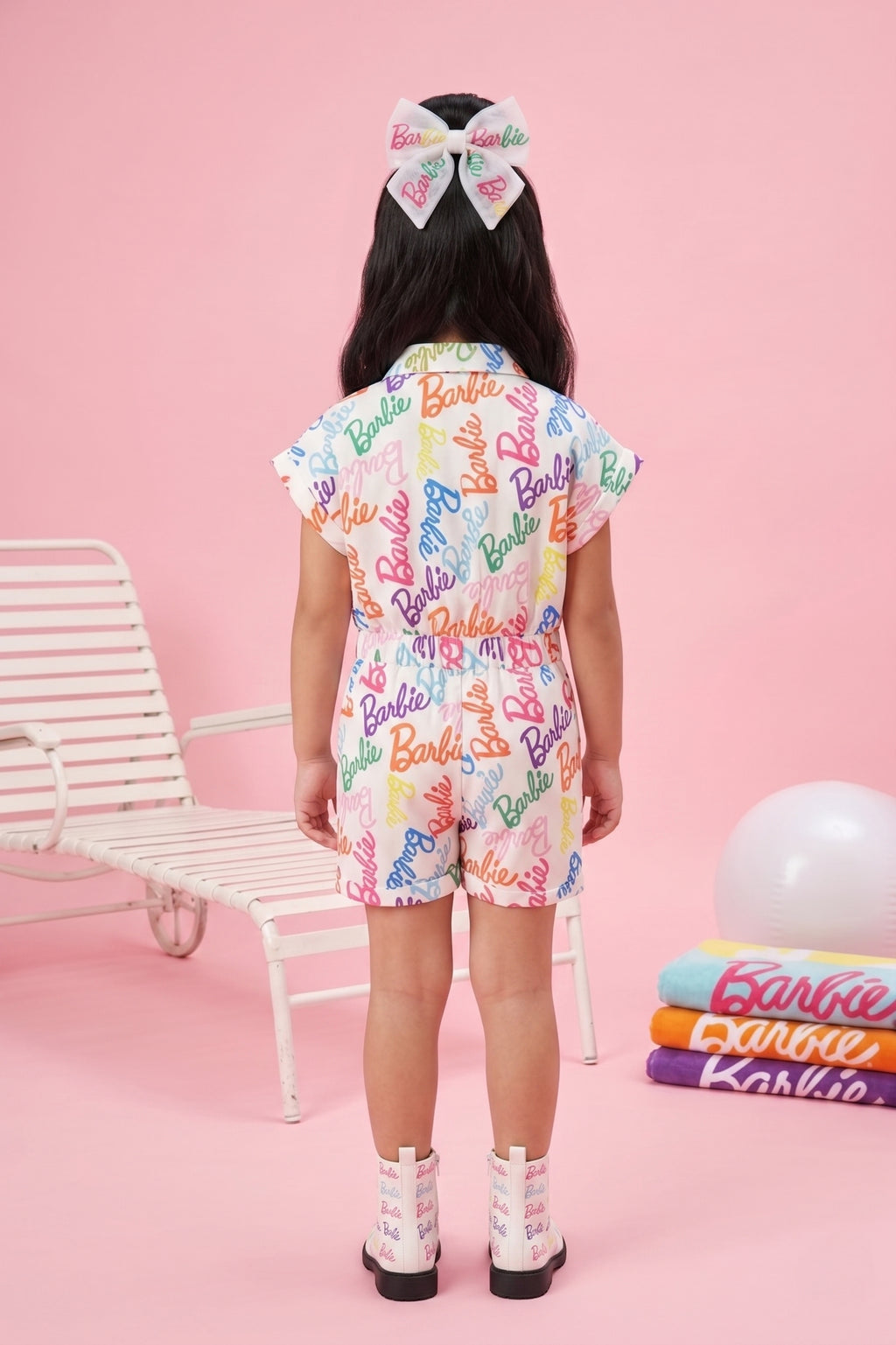 Barbie Multi-Colour Print Playsuit BAJP102