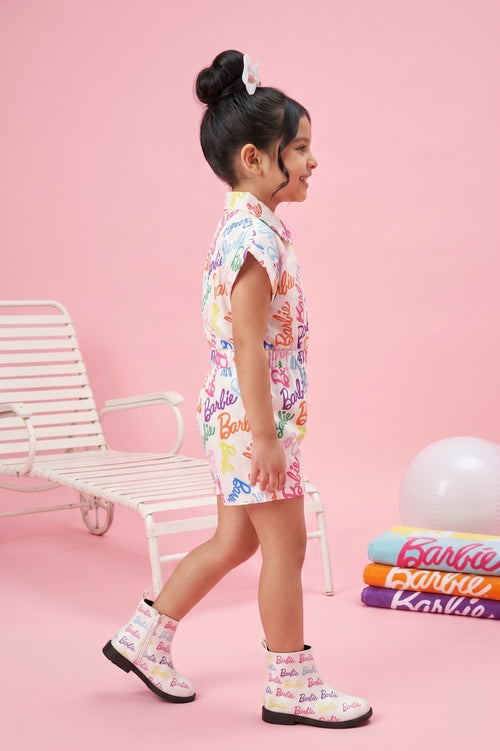 Barbie Multi-Colour Print Playsuit BAJP102