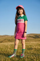 Barbie Pink & Green Polo Collar Bodycon Mini Dress BAM1266