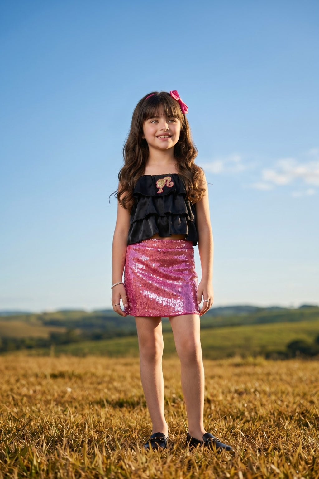 Barbie Black & Pink Sequin Party Co-Ord Set BASET527