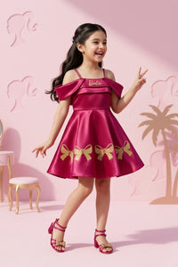 Barbie Girl Pink Bow Party Dress BAF312