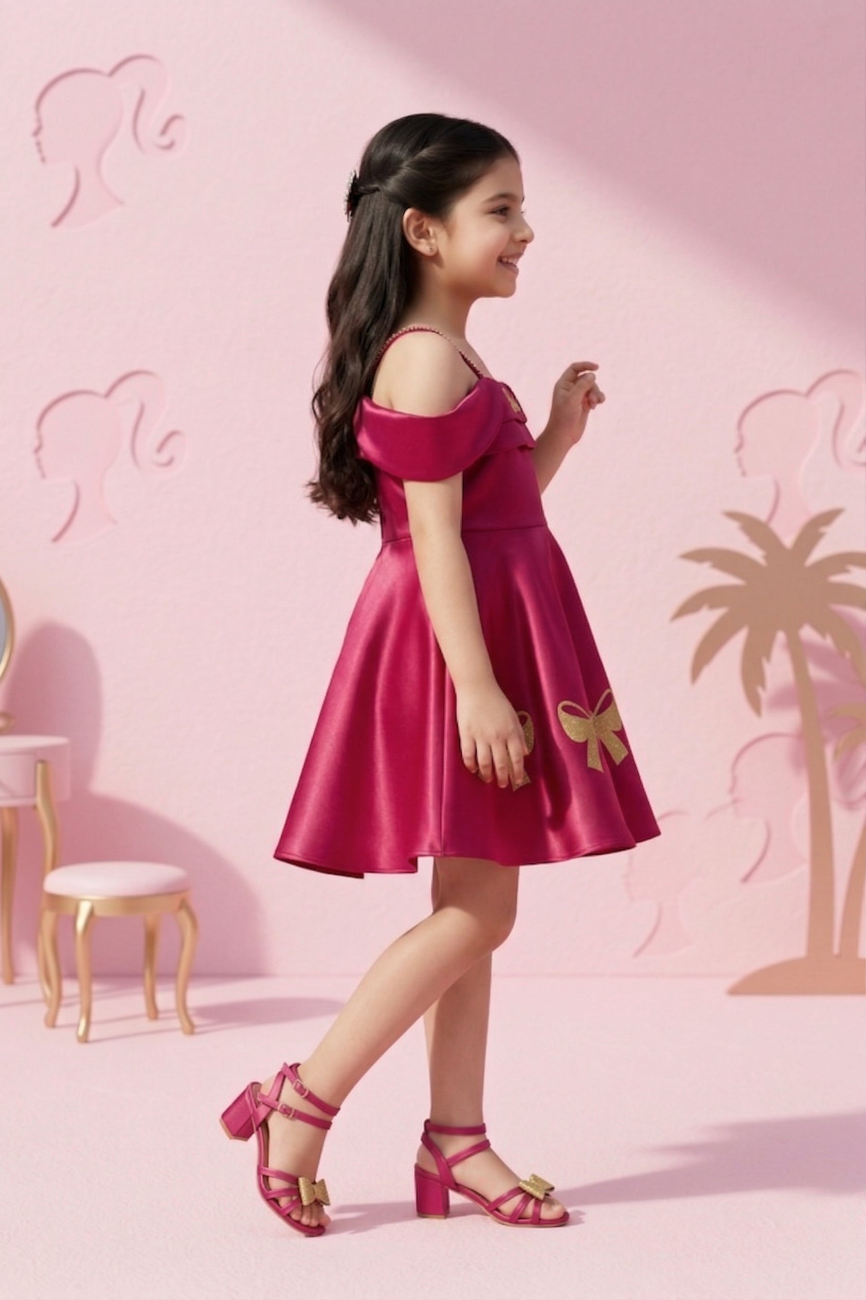 Barbie Girl Pink Bow Party Dress BAF312