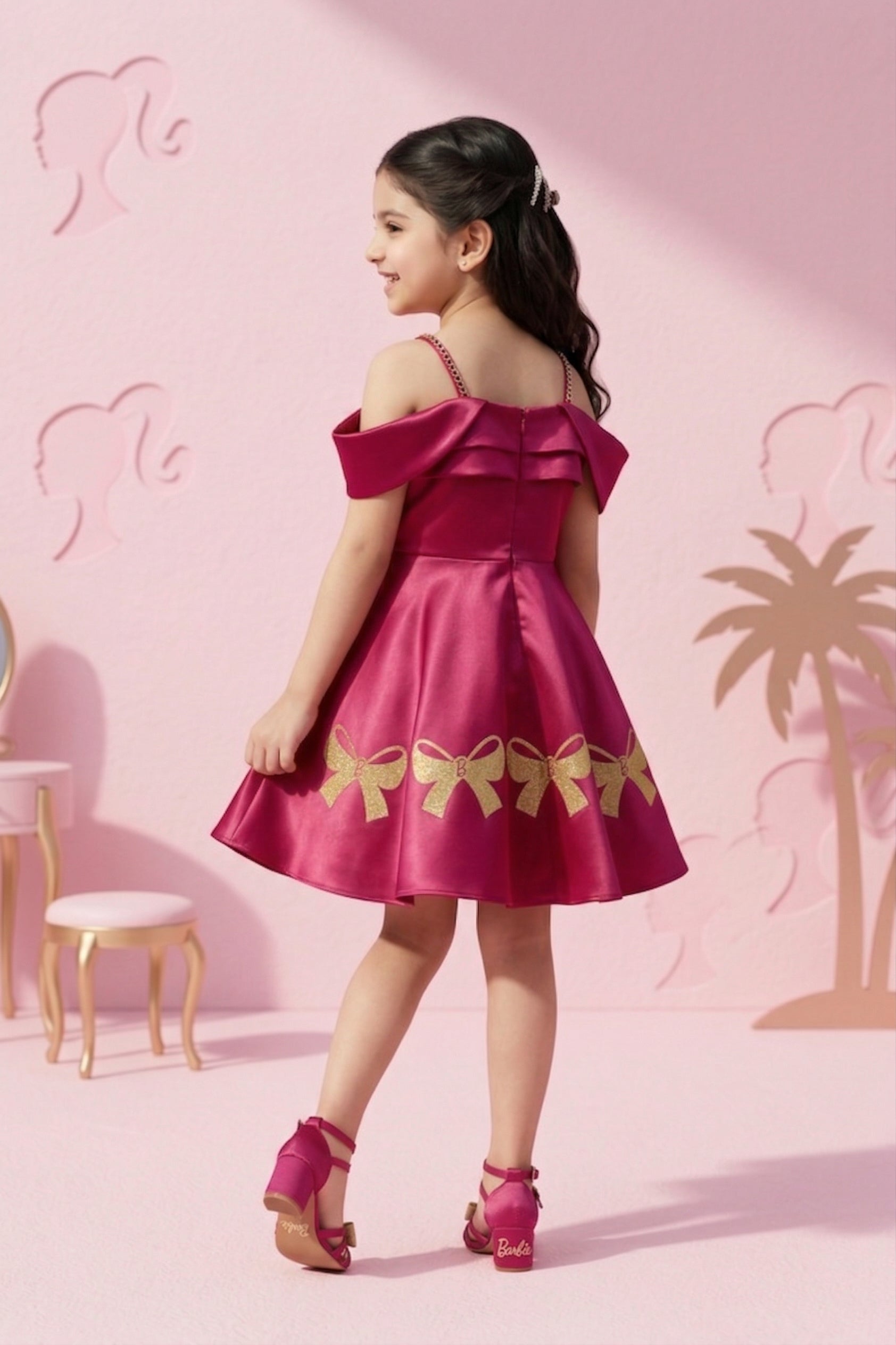 Barbie Girl Pink Bow Party Dress BAF312