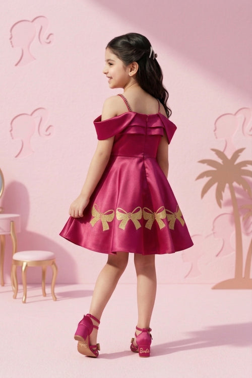 Barbie Girl Pink Bow Party Dress BAF312