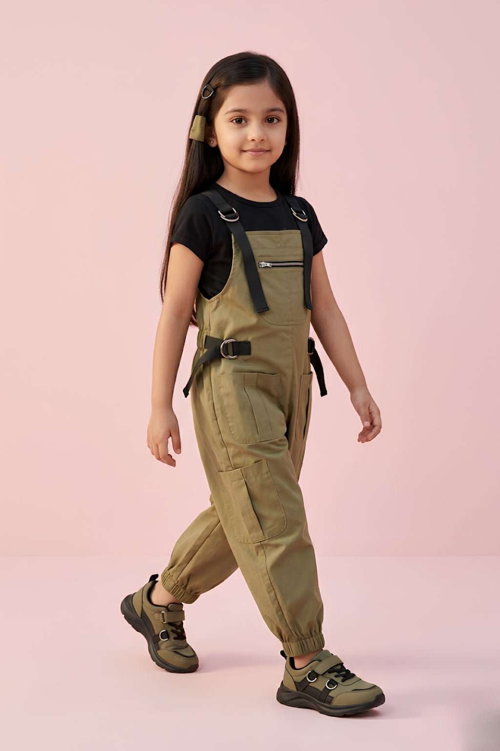 Urban Cargo Style Olive Dungaree JP348