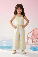 Breezy Yellow Geometric Print Jumpsuit JP359
