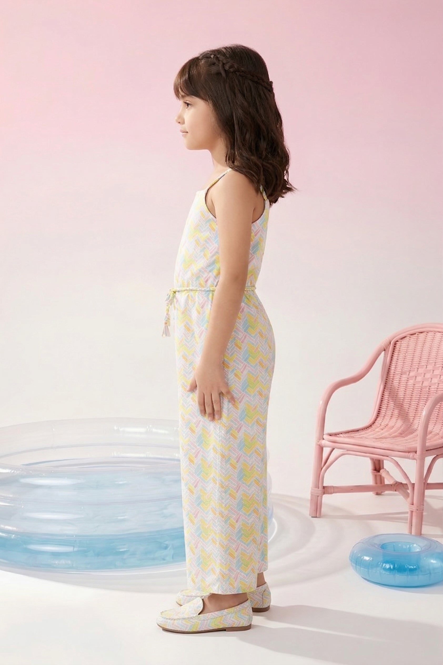 Breezy Yellow Geometric Print Jumpsuit JP359