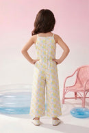Breezy Yellow Geometric Print Jumpsuit JP359