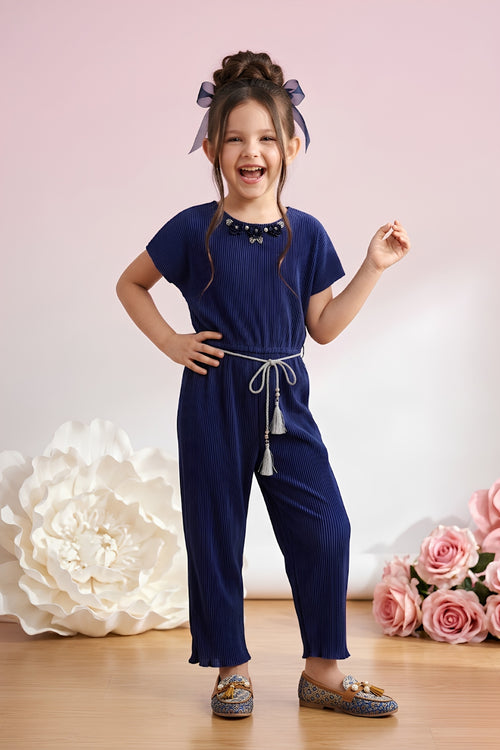Navy Sequin Jumpsuit JP318