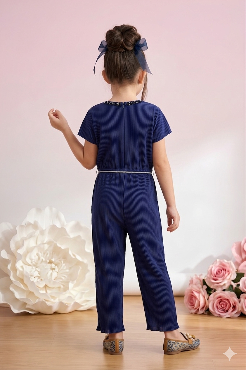 Navy Sequin Jumpsuit JP318