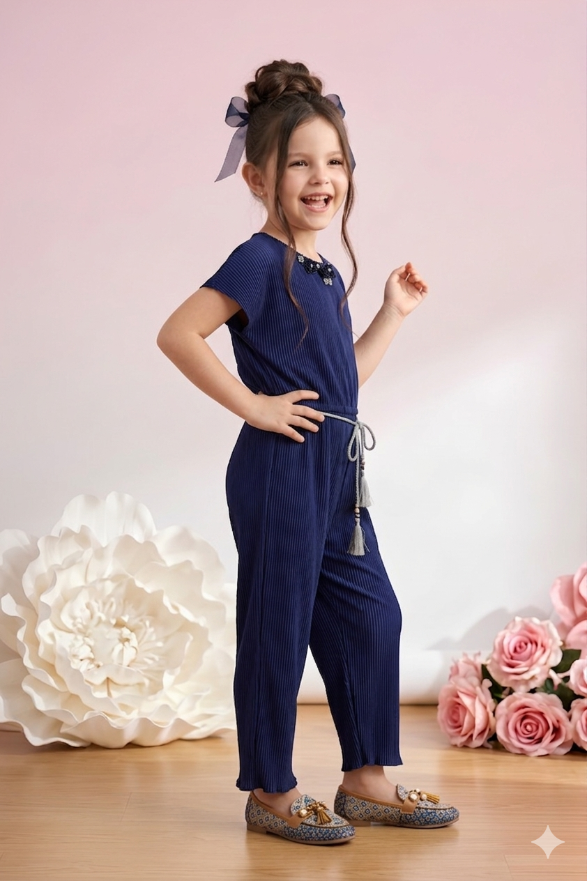 Navy Sequin Jumpsuit JP318