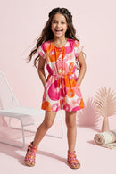 Pink Printed Cotton Playsuit JP388