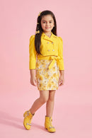 Yellow Floral Top & Skirt Co-Ord Set M2313
