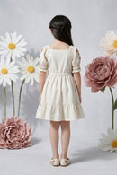 Rainbow Smocked Beige Dress M2387