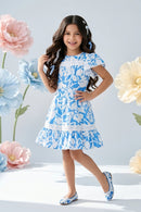 Blue Petal Frill Dress M2412