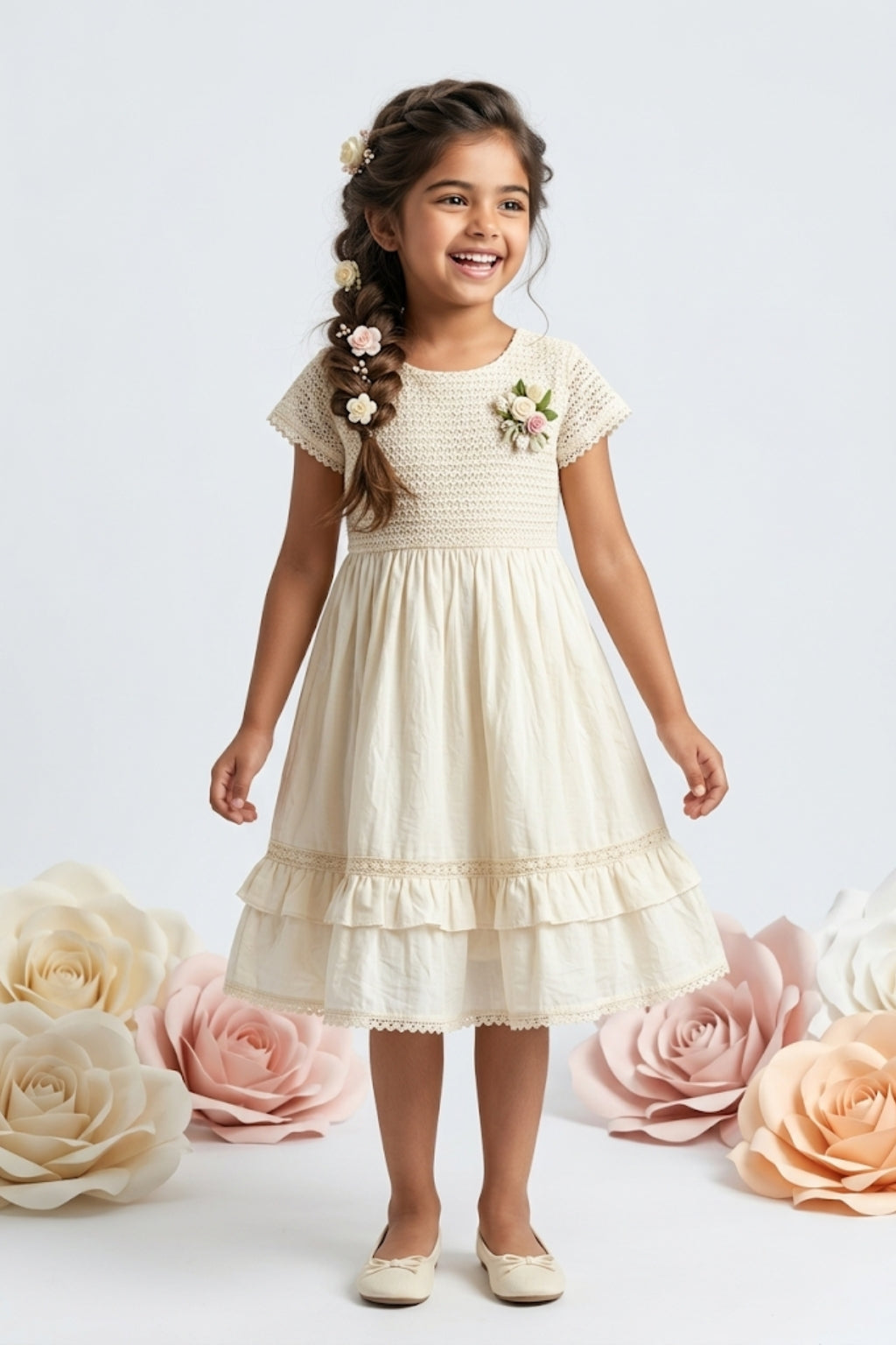 Soft Cream Party Dress M2419