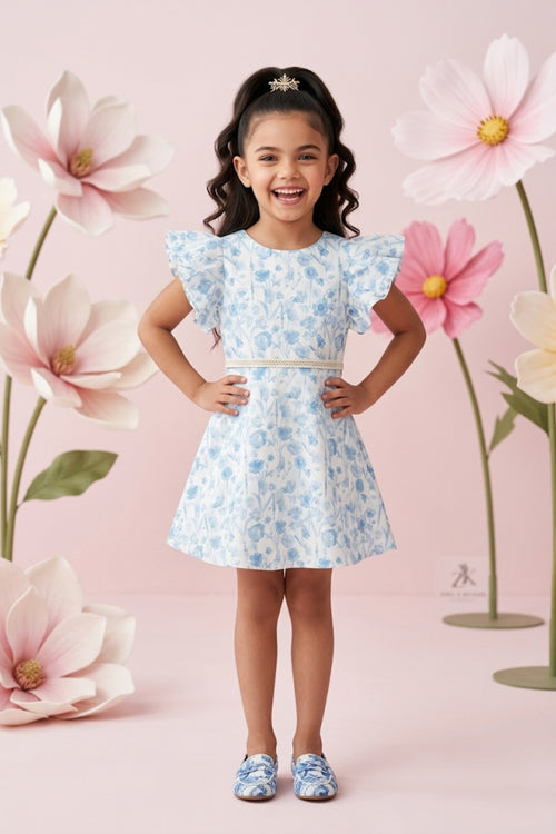 Blue Blossom Flutter Dress M2455