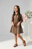 Brown Embroidered Cotton Wear M2492