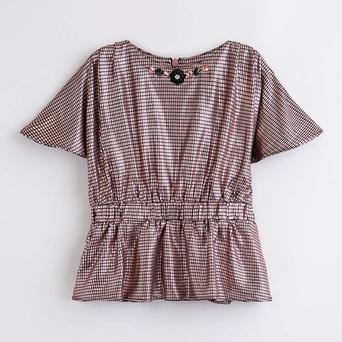 Copper Printed Peplum Top TG6047