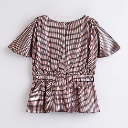 Copper Printed Peplum Top TG6047