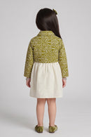 Green Embroidered Jacket Dress Set TSM30787