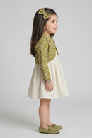 Green Embroidered Jacket Dress Set TSM30787
