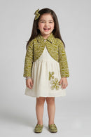 Green Embroidered Jacket Dress Set TSM30787