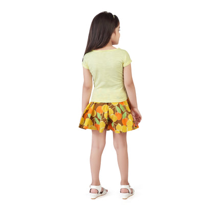 Skater Yellow Skirt Set