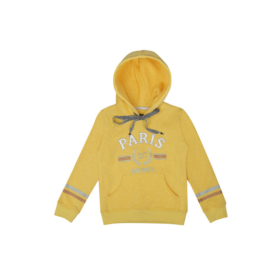 Paris Hoodie In Mustard With Front Pockets