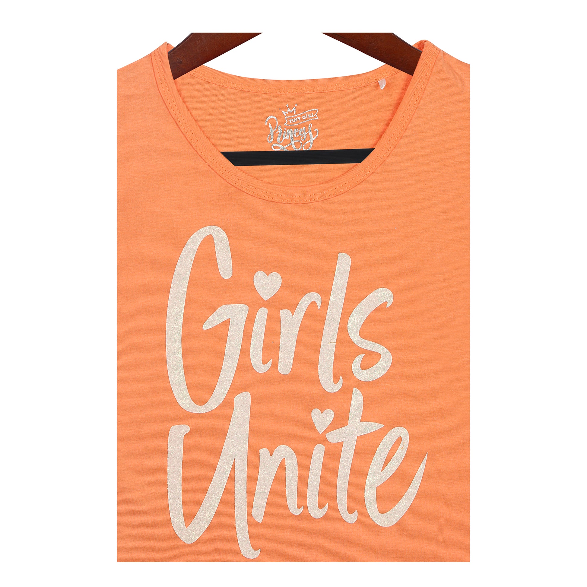 Girls Unite Regular Fit Cap Sleeves Top In Peach