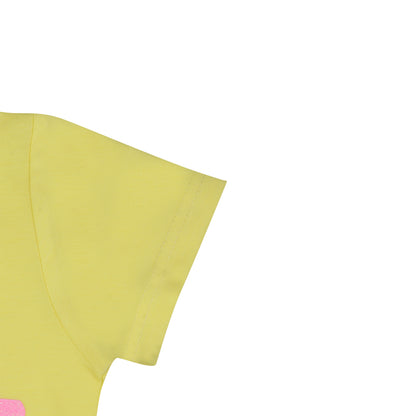Dance T-Shirt  With Contrasting Hemline In Lemon